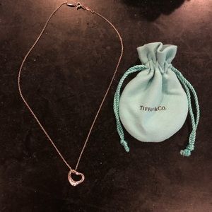 Sterling silver Tiffany necklace with diamond